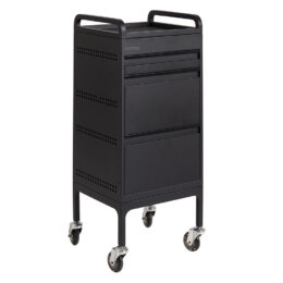 Studio 3 Drawer Steel Salon Trolley Black