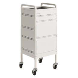 Studio 3 Drawer Steel Salon Trolley White