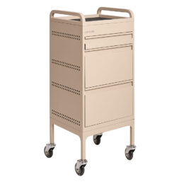 Studio 3 Drawer Steel Salon Trolley Champagne Beige