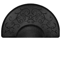 Smart Step Elite Bella Series 3 x 5 Half Circle Anti-Fatigue Mat Bella Black Granite Steel