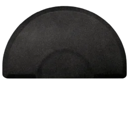 Smart Step Elite Series 3 x 5 Half Circle Anti-Fatigue Mat Granite Steel